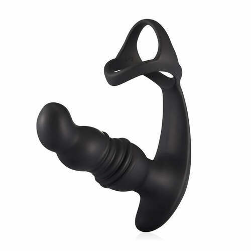 2 in 1 3 Thrusting 7 Vibrations Anal Massager with Cock Ring