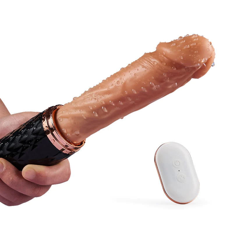 5.4-Inch 7 Vibrating 7 Telescoping Silicone Dildo with Mount Base