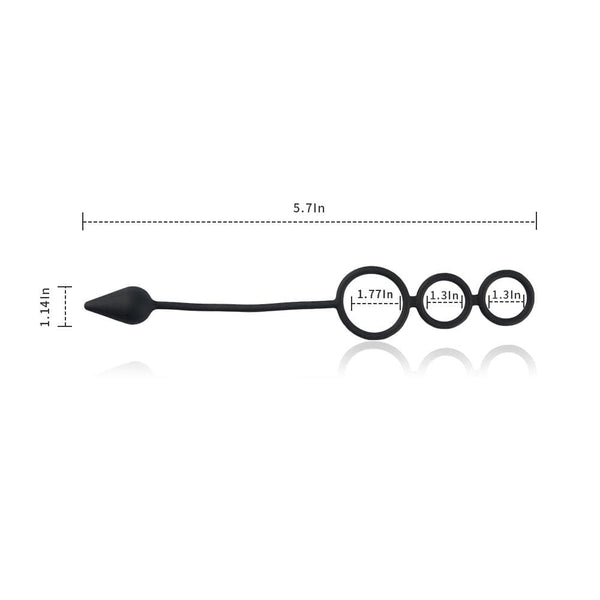 3 in 1 Cock Ring with Tapered Anal Plug
