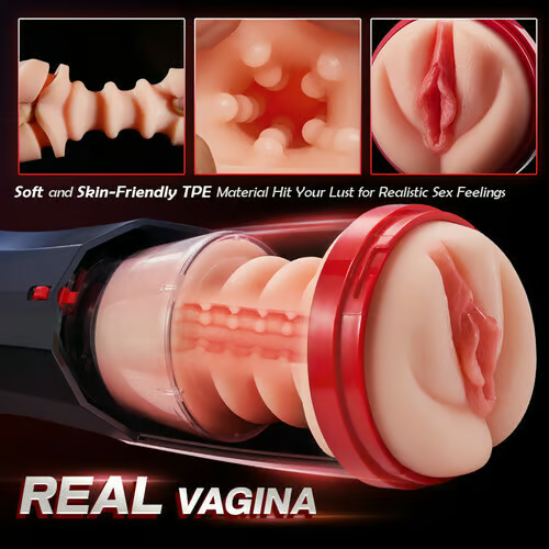 CLIMBER - Lifelike Automatic 5 Thrusting 10 Vibrating Vocable Masturbation Cup