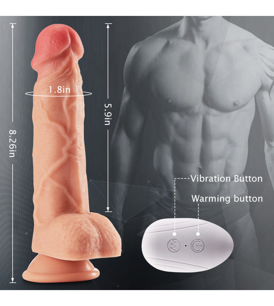 Thrusting Dildo Vibrator With 8 Telescopic & Rotation Frequencies Stimulator