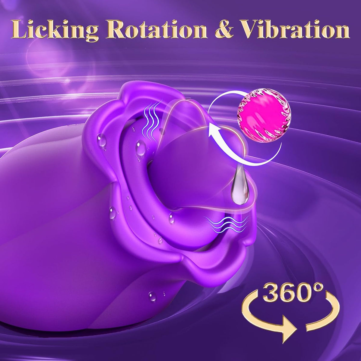Sucking Vibrator - 3 in 1, Removable Cup, 360° Rotation G spot Vibrator with 9 Tongue Licking & Vibration & 3 Suctions