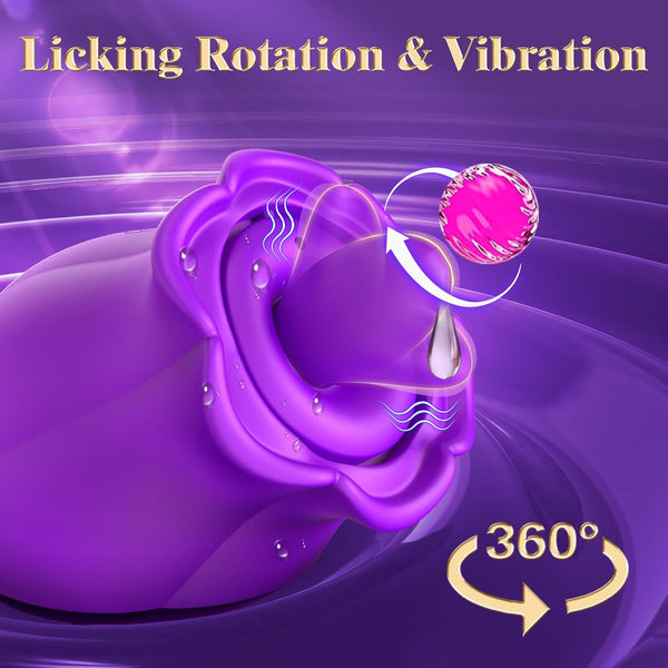 Sucking Vibrator - 3 in 1, Removable Cup, 360° Rotation G spot Vibrator with 9 Tongue Licking & Vibration & 3 Suctions