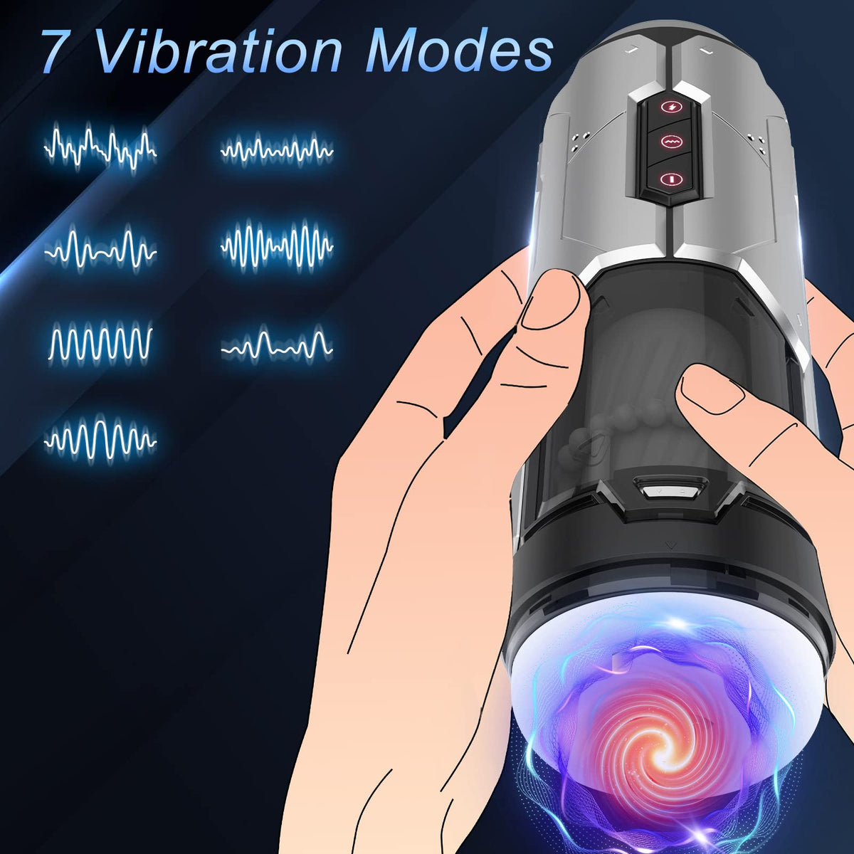 7 Thrusting & Vibration ModesElectric Male Stroker Pocket Pussy for Men
