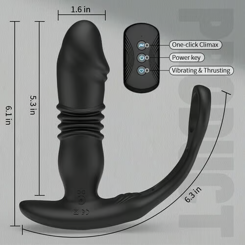 SAUL Glans 3 -Thrusting & 12 -Vibrating Cock Rings Prostate Massager