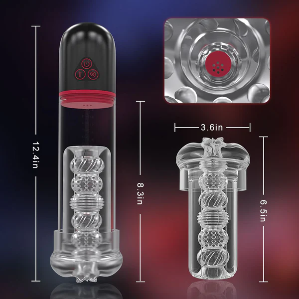 9 Vibrating 9 Sucking Male Masturbator Penis Enlargement Pump