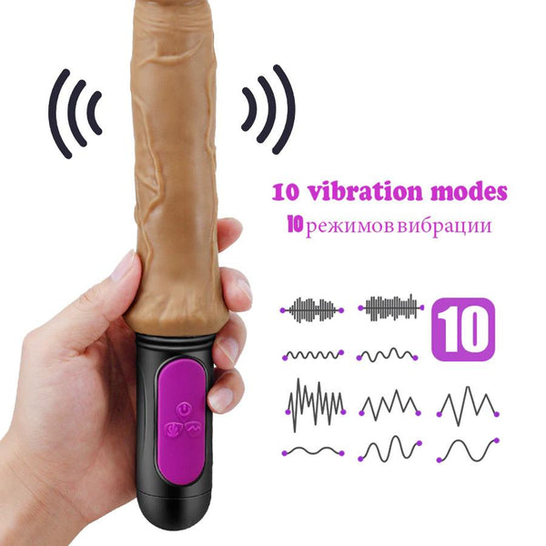 Heating Realistic Dildo-10 speed bend Soft huge dildo