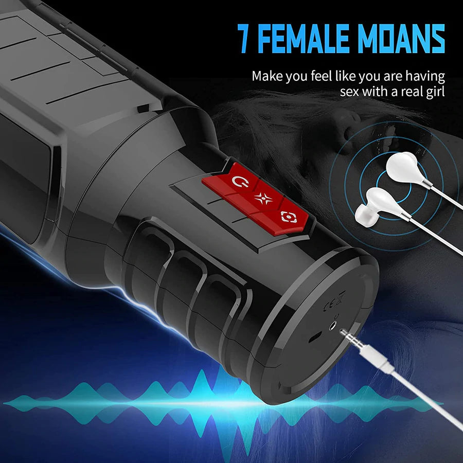 Automatic Penis Masturbation Blowjob Cup with 7 Oral-Suction & 7 Vibration Modes