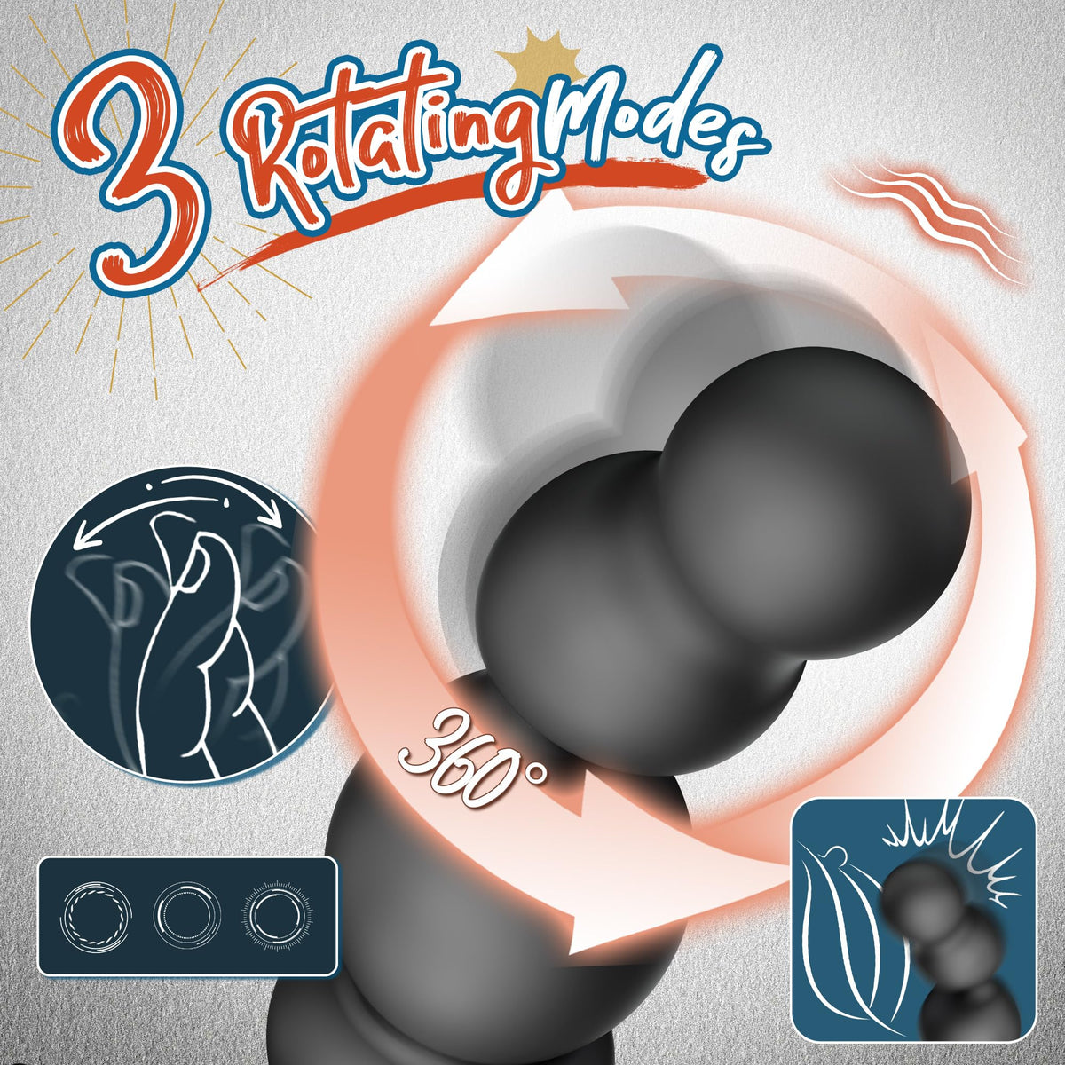 High Speed Rotation & Vibration Prostate Massager