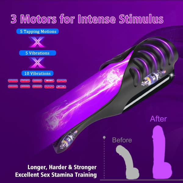 Penis Vibrator with Tapping & Vibrating Function