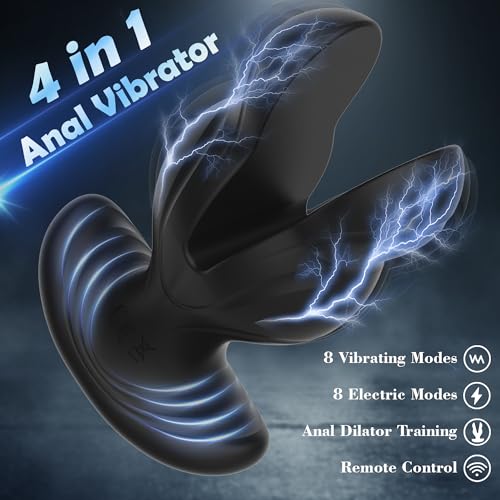 8 Electric Shock & Vibrations Remote Control Large Anal Plug Vibrator
