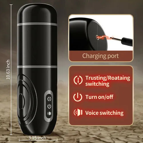 Superbuyg™ 7 Thrusting 7 Rotating Male Masturbator With Lifelike 3D Channel,Star-starring identical mold production [free of tax]