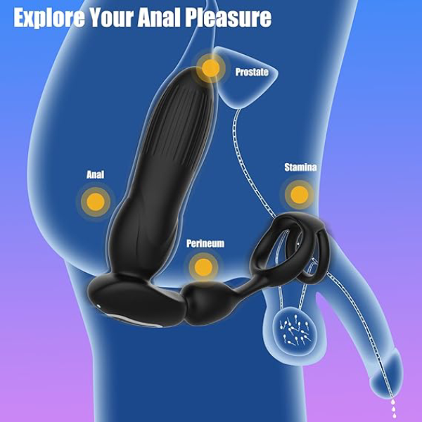 3 Thrusting Expanding & 9 Vibration Modes Thrusting Anal Expansion Prostate Massager