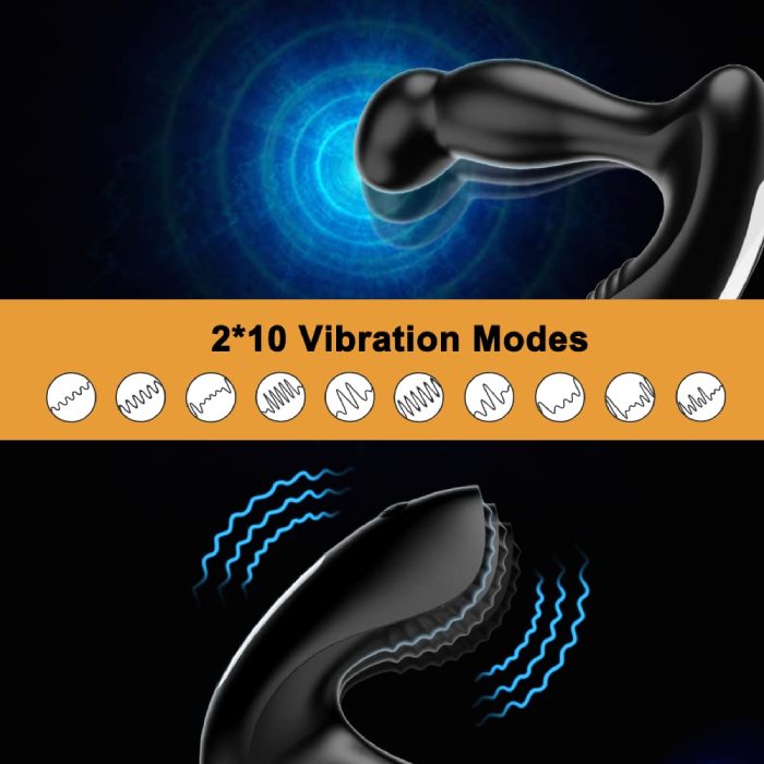 3 in 1 Prostate Vibrator Toy with 5 Wiggle & 2x10 Vibration Modes