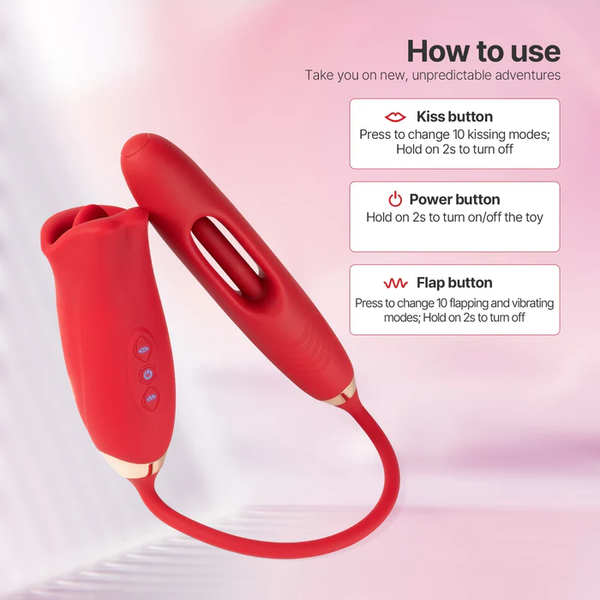 G Spot Flapping Vibrator with Kissing Function & Vibrating Tongue