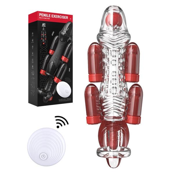 Male Masturbation Bullet Glans Vibrator Penis Massager Male Delay Ejaculation Lasting Penis Trainer Adult Sex Toy Vibro Ring