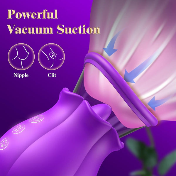 Sucking Vibrator - 3 in 1, Removable Cup, 360° Rotation G spot Vibrator with 9 Tongue Licking & Vibration & 3 Suctions
