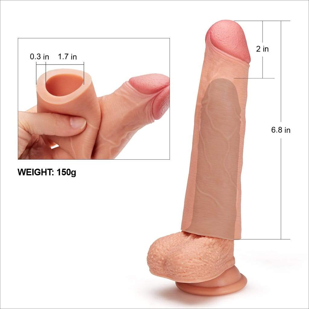 6.8 Inch Realistic Penis Extension Sleeve