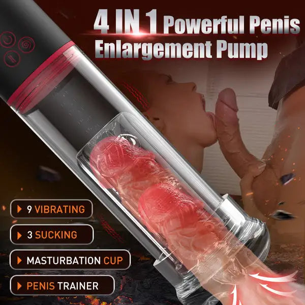 Superbuyg™ S-Hande 9 Vibration 3 Suction Penis Enlargement Pump