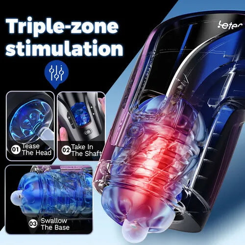 Superbuyg™ LETEN Cannon King Mini 3D Fleshy Telescopic Vibrating Automatic Masturbator [free of tax]