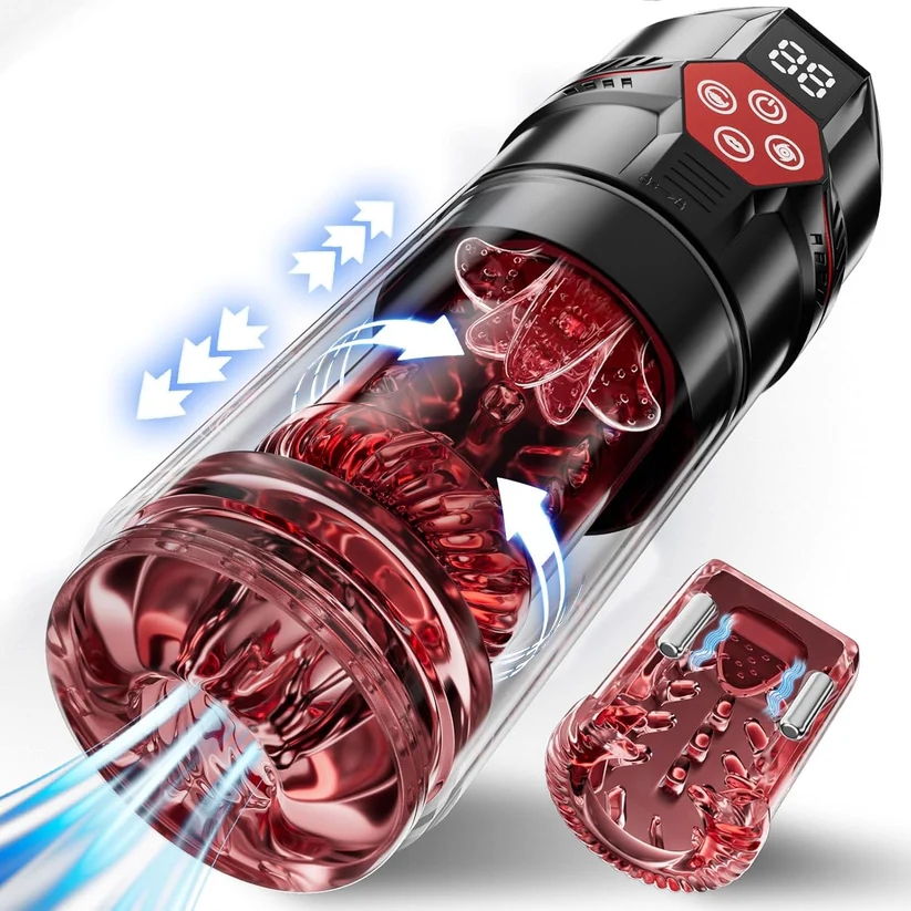 Superbuyg™Male Masturbator Penis Pump – 12-Level Vacuum, 7-Mode Thrusting, Rotating, Vibrating & Sucking with LCD Display,Star-starring identical mold production [free of tax]
