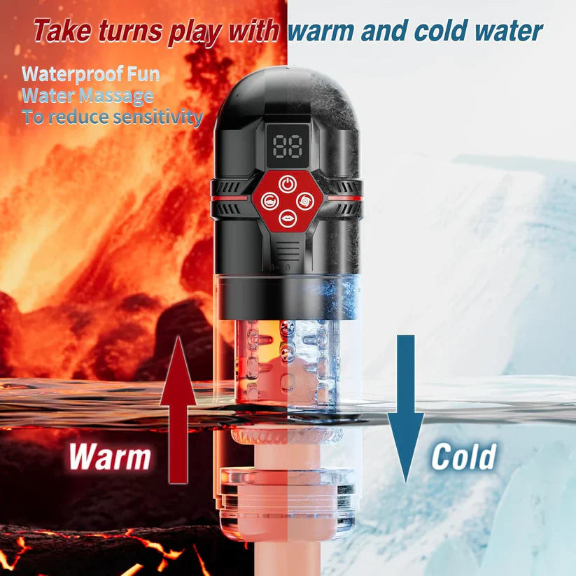 Superbuyg™Male Masturbator Penis Pump – 12-Level Vacuum, 7-Mode Thrusting, Rotating, Vibrating & Sucking with LCD Display,Star-starring identical mold production [free of tax]