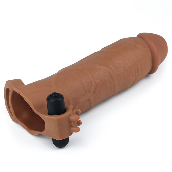 LOVETOY 7.9 Inch Thicker Longer Vibrating Realistic Penis Extension Sleeve