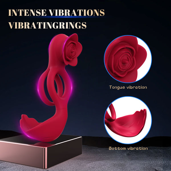 Waterproof Dual-Stimulation Cock Ring – 12 Vibration Modes for Enhanced Pleasure