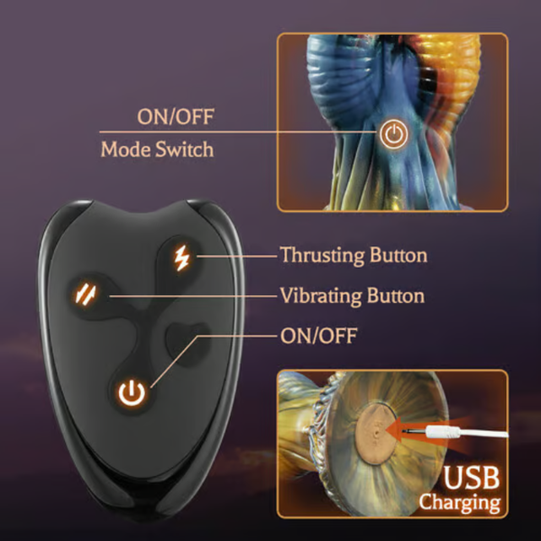 Phoenix Animal Texture 7 Thrusting Vibrating Big Sucker Monster Dildo 10.23 Inch