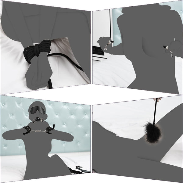 11 Pcs BDSM Leather Bondage Sets Restraint Kits for Women and Couples