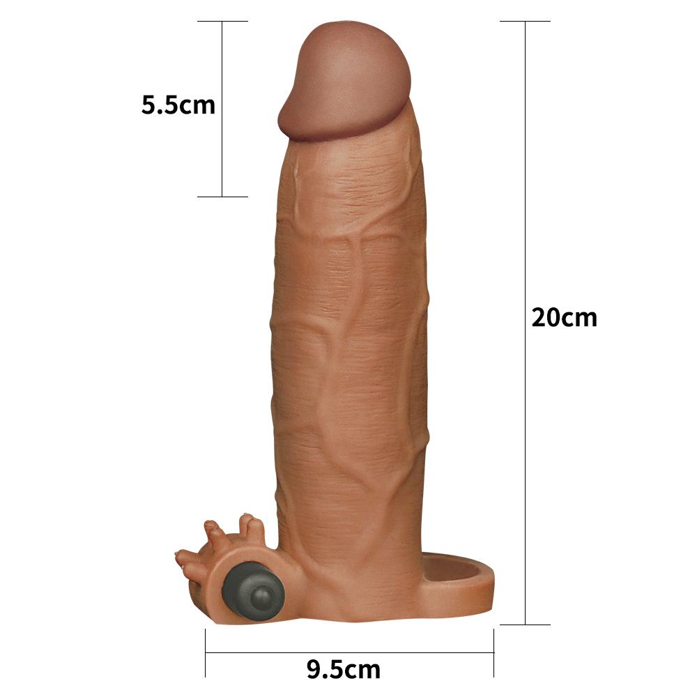 LOVETOY 7.9 Inch Thicker Longer Vibrating Realistic Penis Extension Sleeve