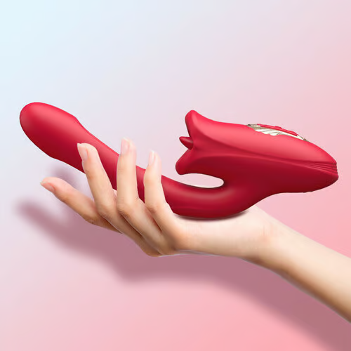 G Spot Flapping Vibrator with Kissing Function & Vibrating Tongue