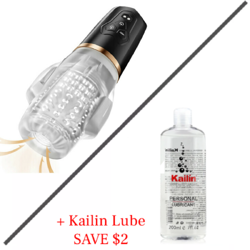 Rocket Sucking & Vibrating Transparent Dual Motor Male Masturbation Cup