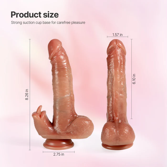 3 Thrusting Patterns & 9 Vibration Patterns Dual Stimulation Heating Dildo