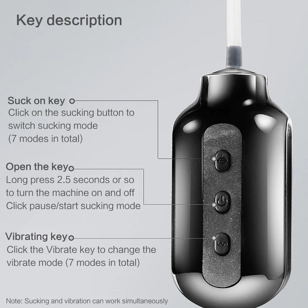 7 Modes Strong Sucking  Electric Deep Throat Clip Suction Sex Toys for Men