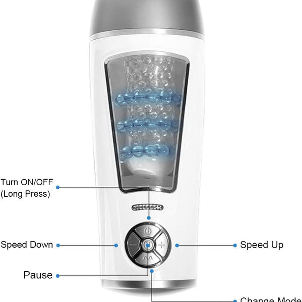 MIGYY 10 Thrusting 10 Speeds Massage Rings Male Masturbator Cup