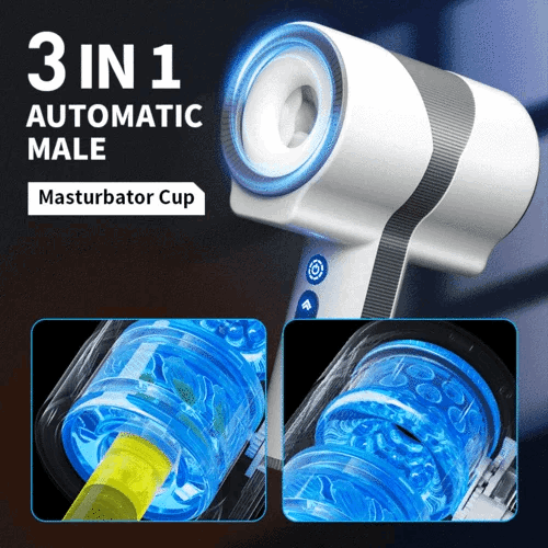 Double-Ended Handheld Vibrating Thrusting & Rotating Automatic Male Masturbator
