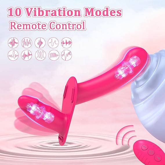 Strapless Vibrating Dildo - Adjustable Harness & Remote Control Wearable Vibrator