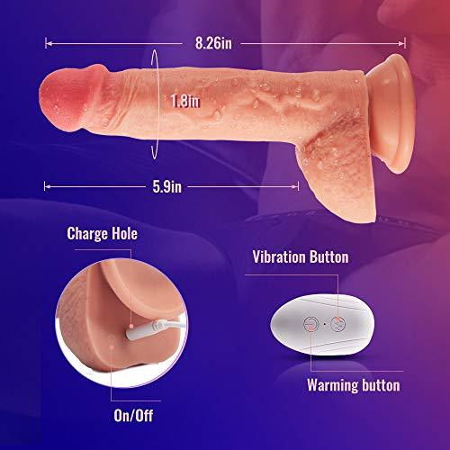 8.3-Inch 4 in 1 Thrusting Rotation Vibrating Heating Lifelike Dildo