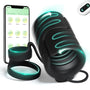 Eveandlove APP & Remote Control 9 Vibrating with 2 Cock Penis Ring Stretchy Male Masturbator