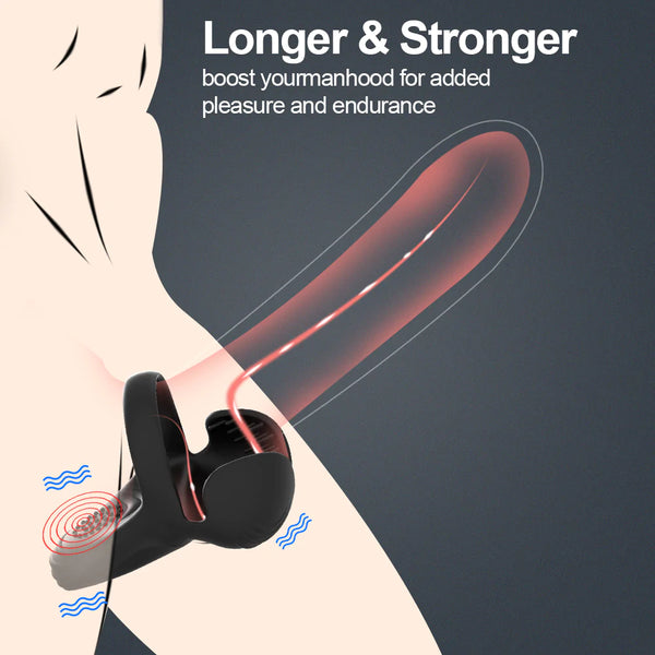 Penis Ring with Prostate and Ball Vibrator for Stronger Erections
