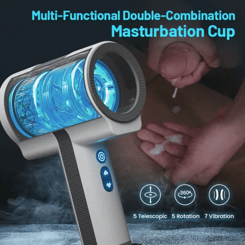 Superbuyg™ 5 Telescopic Rotating 7 Vibrating Handheld Masturbator