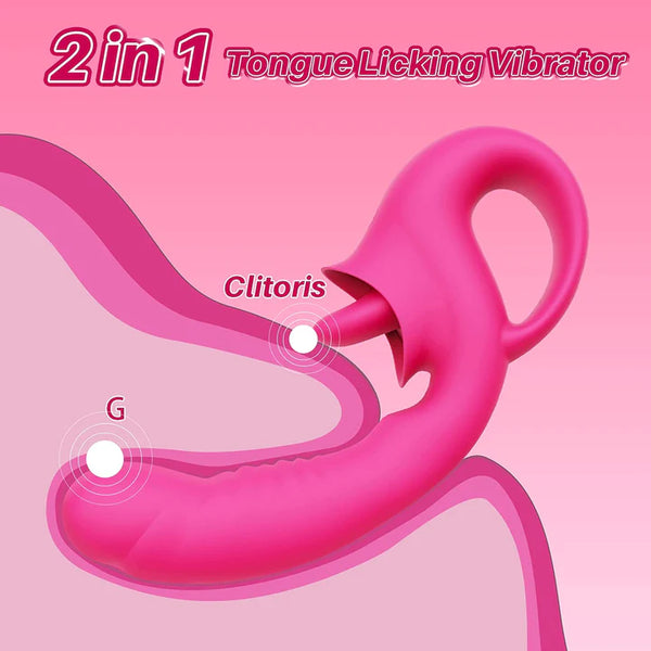 G-spot vibrator offers 10 licking and vibration patterns for women