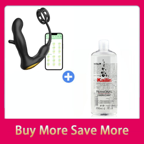 Hollow Flapping Vibrating Silicone Prostate Massager with Cock Ring