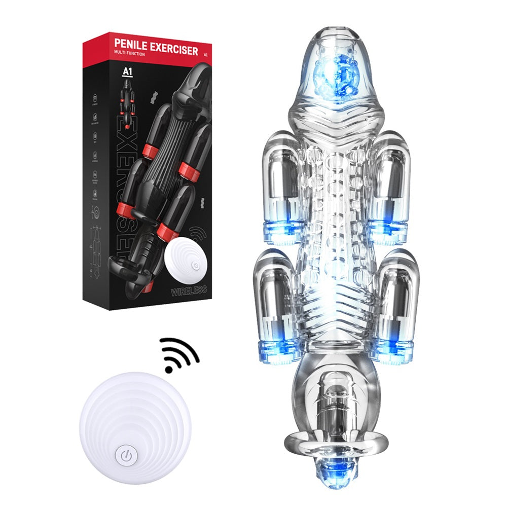 Male Masturbation Bullet Glans Vibrator Penis Massager Male Delay Ejaculation Lasting Penis Trainer Adult Sex Toy Vibro Ring