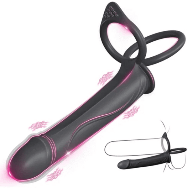 10 Vibrating Multi-Purpose Pleasure Double Strap-On Dildo