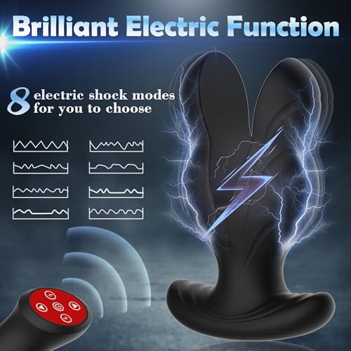 8 Electric Shock & Vibrations Remote Control Large Anal Plug Vibrator