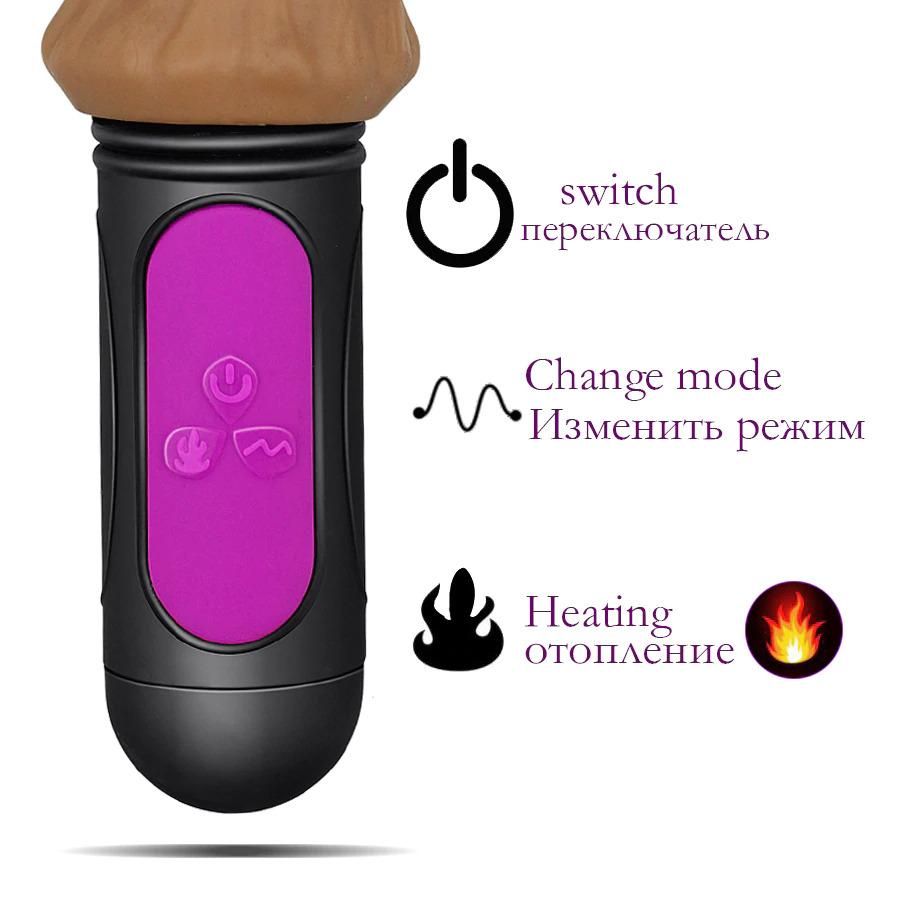 Heating Realistic Dildo-10 speed bend Soft huge dildo