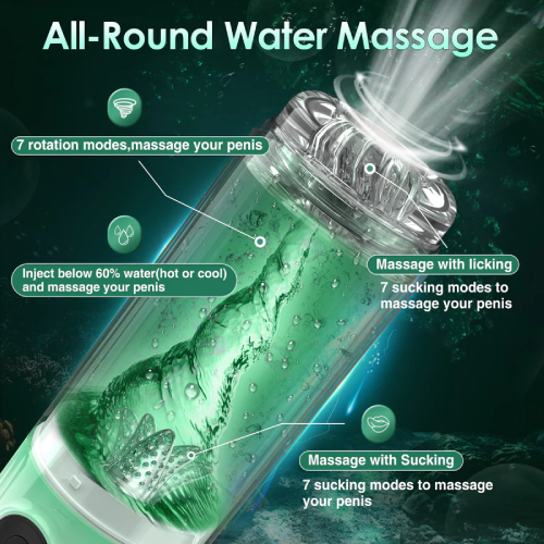 Ultimate Waterproof Hands-Free Male Masturbator with Tongue-Licking, Rotating, and Sucking Action - Perfect for Underwater Pleasure