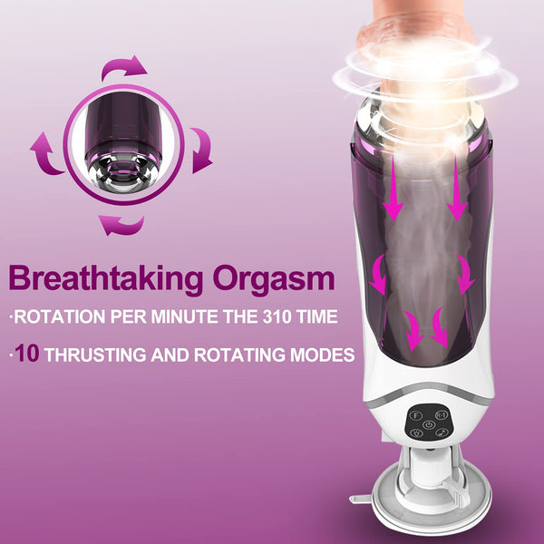10 Vibrating Modes High Speed and Powerful Stimulation Thrusting & Rotating Male Masturbator Cup